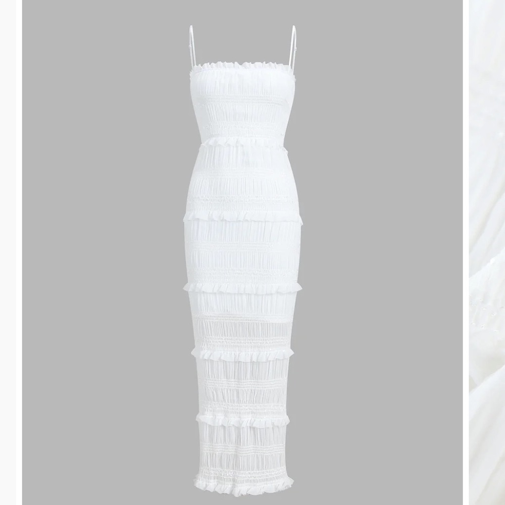 Aegean Ruffle Zippered Midi Dress commense size medium